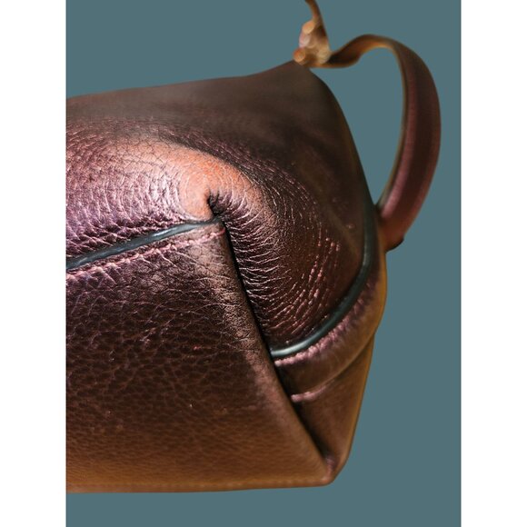 Coach Marlon Pebble Leather Metallic Wine Hobo Shoulder Crossbody Bag - Picture 8 of 16